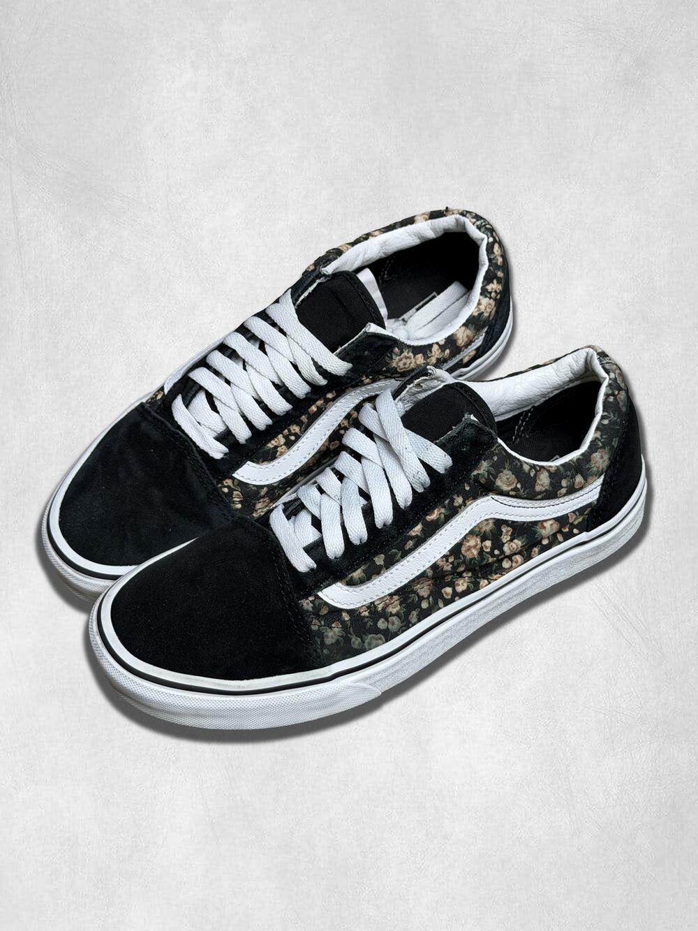 9M | Vans Old Skool Rose Dreams Floral Black Canvas Suede